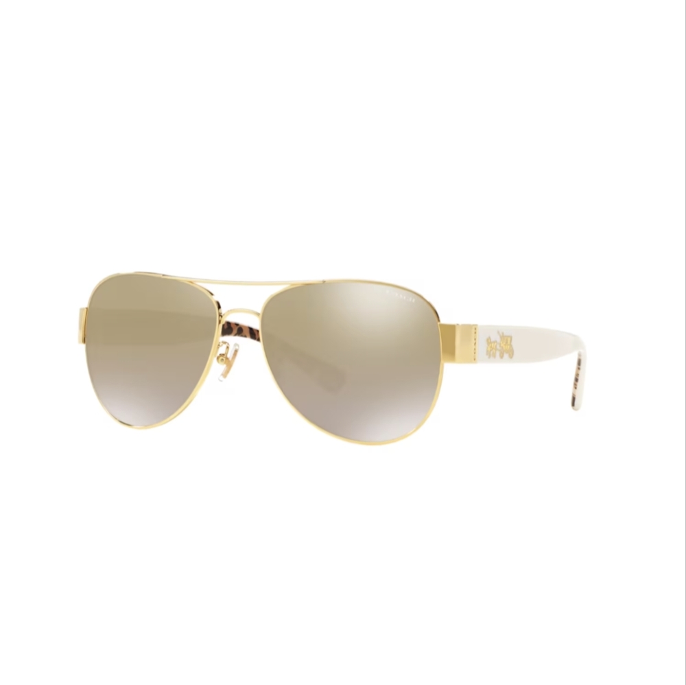 Coach Aviator Sunglasses - white/animal print